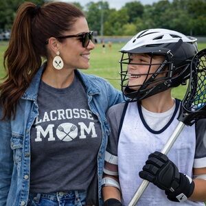 Plunder Gold Lacrosse Mom Drop Earrings